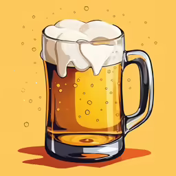 a beer mug with foamy bubbles in the foreground