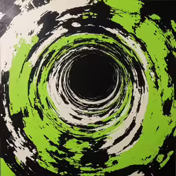 a green circle that is made with paint