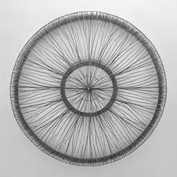a wire work with white paper in the center