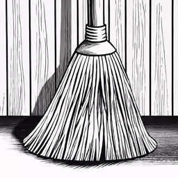 a broom with a handle and some black lines on it