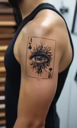 a tattoo featuring the eye of rach in the triangle