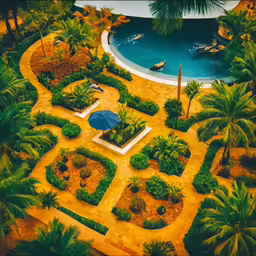 an image of a pool with a boat in the water