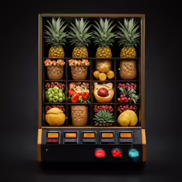 a fruit machine with the controls turned on