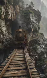 a steam train going up the railroad tracks
