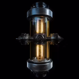 a black photo with a light on a machine