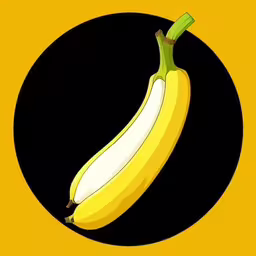 there is an banana on top of the black circle