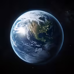 a space station view is shown from space