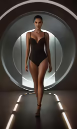 a model in a swimsuit is posing in a doorway