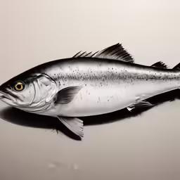 a drawing of a fish on the water