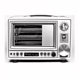 the toaster oven has three small burners