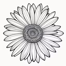 a drawing of a flower on white paper,a sunflower is drawn in black ink on white paper,black and white sunflower flower clipart drawing,a drawing of a sunflower in an old fashion,a drawing of a sunflower, which is drawn with pencils
