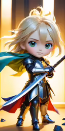 the little blonde girl has long hair and blue eyes