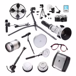 some of the equipment that comes from a tripod