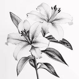 a flower is shown in black and white