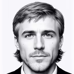 the black and white photograph of a man is a portrait