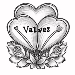 two hearts and roses in the middle with name
