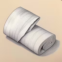 a rolled up rolled out towel on a beige surface,pencil drawing of rolled up paper on a beige surface