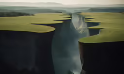 an interesting cliff formation that appears to have been cut apart