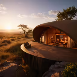a tent and its open living room sitting on a stone outcrop