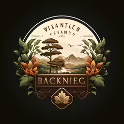 a badge designed with leaves and the word backling is featured