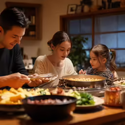 the young girl is helping to prepare the food