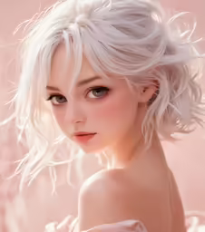 a white woman with a short haircut and bangs