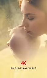 a woman holding her face in front of a screen with the text, emotinal lips