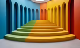 a staircase inside of a building with many steps