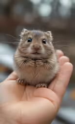 small animal being held in a persons palm
