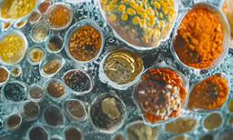 the spices are being mixed in and placed on the counter
