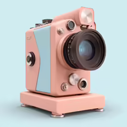 an old - fashioned camera sitting on top of a stand