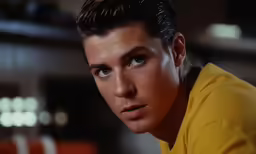 an up close image of a person wearing a yellow shirt