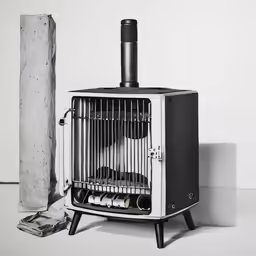 a cat cage with several things in it