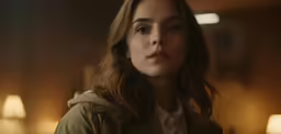 a girl with long hair wearing an overshirt