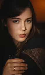 a woman with a wedding ring on her hand