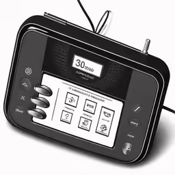 an image of a clock radio on the ground