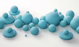 a very large collection of blue objects on white background