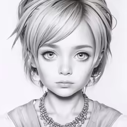 a woman is shown with her hair in a short bangs and necklace