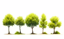 a variety of tree that are standing in the grass
