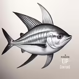 black and white picture of a fish