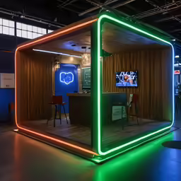 colorful cube shaped display at a business meeting