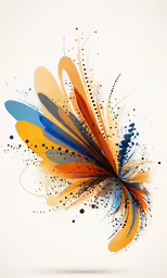 a colorful splattered painting with different colors and patterns