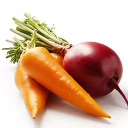 there is an image of carrots and a radish