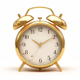 a golden alarm clock with bells on the bell