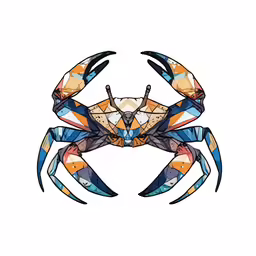the design is based on a crab, but in colorful colors