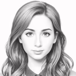 pencil drawing of a girl with long hair