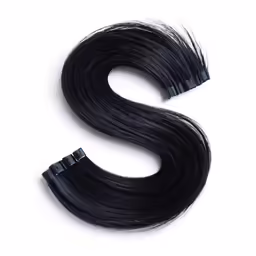 the monogramed letter s with long black hair clips