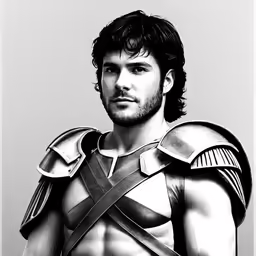a man with a mask and leather armor