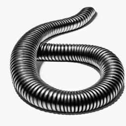 a black and white photo of a coiled metal pipe