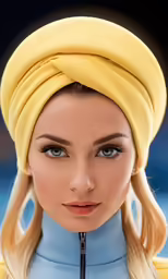 a very attractive woman with a turban on